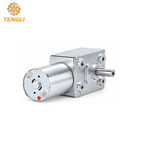 Moteur à engrenages à vis sans fin DC à double arbre à couple élevé Tengli GM4632-370 12V 24V avec boîte de vitesses réversible à 90 degrés pour actionneur électrique
