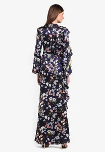 ฤดูร้อนที่กําหนดเองชีฟองเสื้อผ้าชาติพันธุ์ Abaya ออกแบบ baju kurung ลูกไม้โมเดิร์น 2024 Baju Kebaya โมเดิร์นมาเลเซียชุดมุสลิม