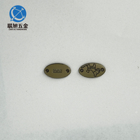 Étiquette métallique en alliage de zinc personnalisée Lianxu OEM ODM avec logo de marque sur mesure pour vêtements