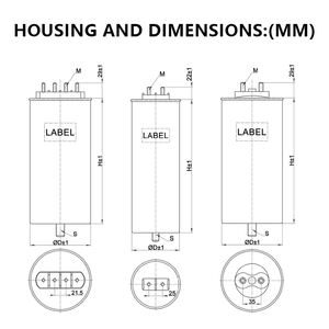 セルフヒーリング低電圧シャントコンデンサ100V-660V三相または単相Kvar - Product Image 4