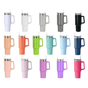 Tasse de voyage à café en acier inoxydable 40oz, <span class=keywords><strong>poignée</strong></span> de gobelet et couvercle de paille, tasse à Double paroi isolée sous vide - Product Image 5