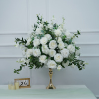 Décoration de mariage artisanale populaire, centre de table rouge, blanc, vert, couleur personnalisée, boule de fleurs artificielles en soie, écologique