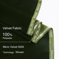 Tissu Mode Personnalisé Vert 100% Polyester Teint Microfibre Tissée Velours Mode 5000 9000 pour Abaya Thobe