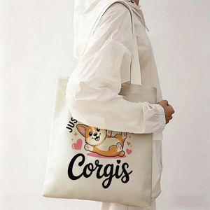 Sac fourre-tout pour femme TOTEUSVIA à imprimé chat, sac en toile à ouverture supérieure pour le shopping, le travail et l'école - Lavable en machine - Product Image 3