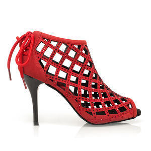 Botas de baile con tacón de aguja para mujer, zapatos de baile latino <span class=keywords><strong>Tango</strong></span> de cristal a la moda - Product Image 3