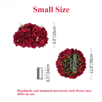 11.8 pouces de diamètre Bourgogne Faux Rose Fleurs Artificielle Boule Arrangement Bouquet Pièce Maîtresse pour Tables