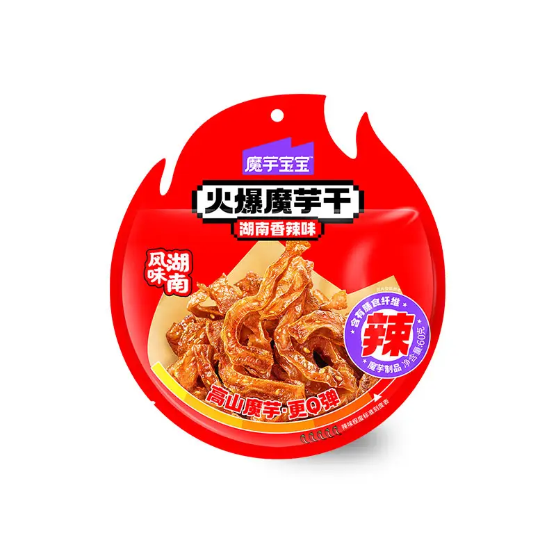 Penjualan langsung pabrik 60g Hunan strip konjac pedas lezat detoks pelangsing makanan ringan konjac lemak rendah dan kalori rendah