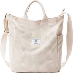 Sac fourre-tout en velours côtelé pour filles, personnalisé avec logo, décontracté, simple, durable, pour l'école, idéal pour le shopping en hiver - Product Image 4