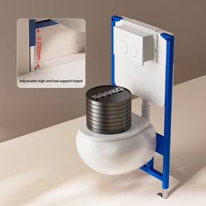 Inodoro suspendido en forma de huevo de cerámica moderno montado en la pared para apartamento pequeño para baño doméstico con tanque de agua de drenaje de pared - Product Image 5