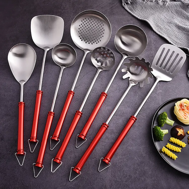Factory supply SUS304 stainless steel+aluminum alloy cooking utensil chinese kitchenware set