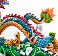 Figurine 3D de dragon chinois sculpté en résine sur base, personnalisée OEM SMC, créature mythique, animal, décoration de bureau et de maison, objet d'art de collection