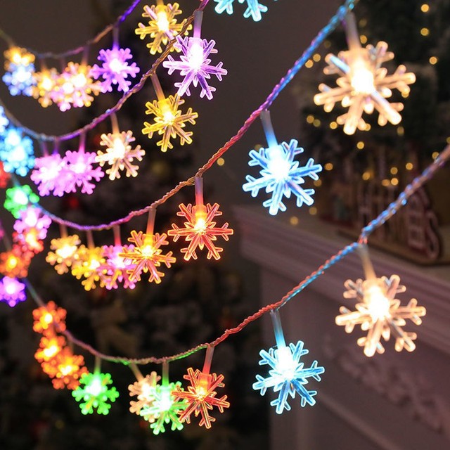 LED Snow Light String New Battery Powered Waterproof Fairy Light for Indoor Outdoor for Christmas Party Decorations Dormitory
