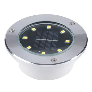 8LED 라운드 방수 정원 Recessed Led 지하 램프 빛 빛나는 태양 갑판 조명