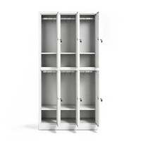 Casillero de Acero para Vestuario con Cerradura, Armario Metálico de 6 Puertas, Resistente, para Gimnasio, Escuela, Piscina
