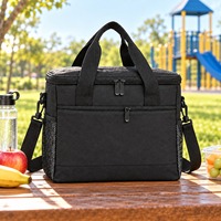 Sac isotherme en gros, en polyester souple avec fermeture éclair et poche avant, réutilisable pour le travail quotidien, les voyages et les pique-niques
