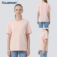 T-shirt pour femme Kuenzi, personnalisé avec logo, col rond, manches courtes, 100% coton, 220 GSM, coupe ample, épaules tombantes