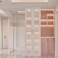 Armoire de Rangement Moderne en Bois Massif Rose Personnalisée pour Fille, Meuble de Chambre Professionnel pour Toute la Maison du Fabricant