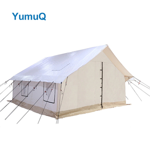 Yumuq 4.8m X 7.3m Outdoor Glamping Waterproof Heavy Duty Steel Frame Oxford Cotton Canvas Wall <strong>Tent</strong> With Stove Jack - Product Image 6