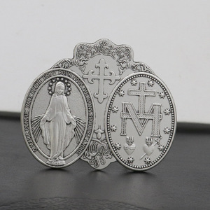 Médaille <span class=keywords><strong>Miraculeuse</strong></span> Catholique Personnalisée en Émail Doré Vierge Marie, Chapelet Pliable 1830 pour Autel Domestique, Église, Baptême, Cadeau Religieux - Product Image 5