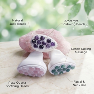 Rouleau de massage facial et corporel en jade naturel et quartz rose, et ensemble de grattoir <span class=keywords><strong>Gua</strong></span> <span class=keywords><strong>Sha</strong></span> pour raffermir la peau et détendre les muscles - Product Image 4
