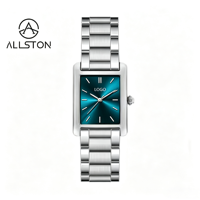 Montres pour femmes, cadran carré simple et sportif, bracelet en acier inoxydable, cadran vert 18 mm, quartz, résistantes à l'eau 3 BAR, fabrication sur mesure.