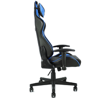 Fauteuil de jeu ergonomique pivotant et inclinable en similicuir moderne à dossier haut avec roulettes, idéal pour la fabrication et le montage de PC