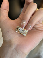 Bague de fiançailles et de mariage pour femme en or 14 carats creux, sertie de diamants de laboratoire classiques de 1 à 3 carats, design à griffes, bijoux fins