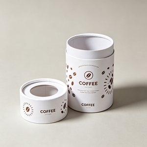 Boîte cylindrique en kraft durable avec fenêtre de visualisation, logo personnalisé pour l'emballage quotidien des grains de café et la protection contre l'humidité - Product Image 4