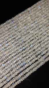 Vente en gros 4.5-5mm arc-en-ciel pierre de lune facettes Rondelle perles bleu naturel Flashy cristal fabrication de bijoux perles en vrac-lustre LD AAA + - Product Image 3