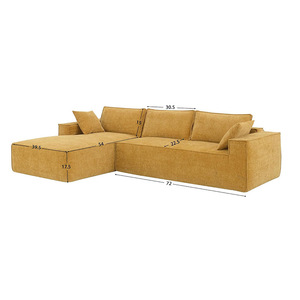 โซฟาโมดูลาร์รูปตัว L พร้อมไส้โฟม ลายศิลปะ เฟอร์นิเจอร์ห้องนั่งเล่นทันสมัยสำหรับอพาร์ทเมนต์ขนาดเล็ก - Product Image 3