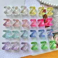 Cuentas Sueltas de Acrílico Transparente con 26 Letras del Alfabeto Inglés, Orificio Recto y Grande, para Bisutería DIY, Accesorios para Tejer Pulseras