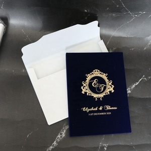 Inviti per Matrimonio in Acrilico Blu Scuro Vellutato, Design Gratuito, Produttore Cinese - Product Image 6