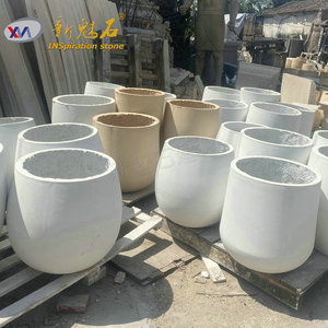 Nuevos Materiales de Construcción de Piedra, Macetas de Hormigón Prefabricado Gris Claro de Alto Rendimiento para Plantación Urbana - Product Image 3