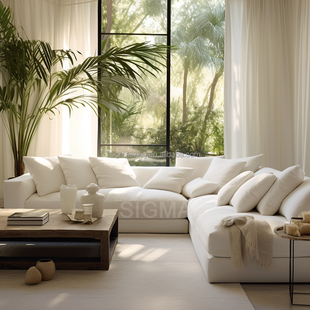 Luxury Indoor Furniture Living Room Sofa Set New Design Wooden Frame Fabric Modern 3-seater Sofa