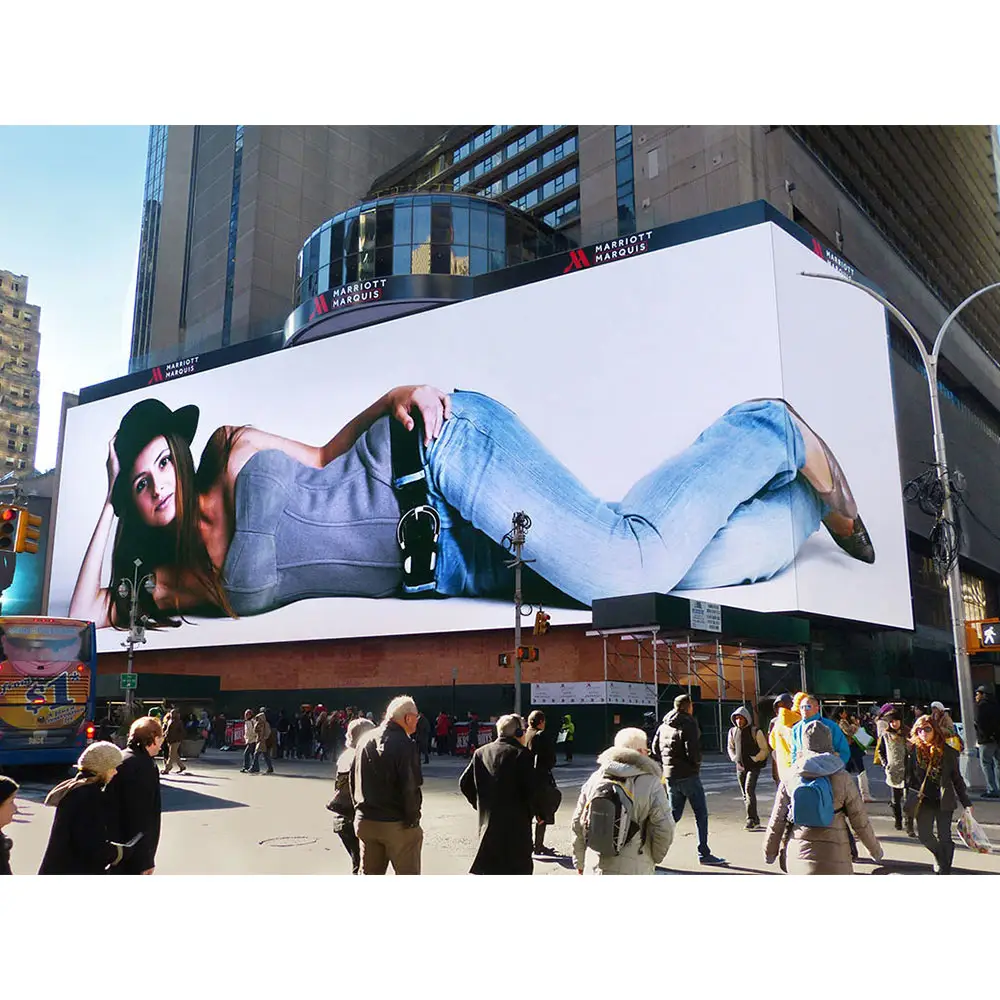 Panel Peraga Warna Konten Dinding Video 3D Khusus Papan Reklame Komersial P10 P 10 Layar Led untuk Iklan