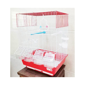 GA-2460 Bird Cage 4 Food Boxes Included Mix Color Thick Wire Parrot Cage - Product Image 1