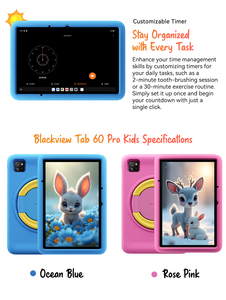 Blackview trẻ em Tablet PC 11 inch 4 + 128GB t606 Dual Sim thẻ 7700mAh trẻ em nghiên cứu Wifi Pad 4G Android 15 Tab 60 Pro trẻ em - Product Image 5