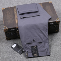 Pantalon pour homme en coton haut de gamme, doux et respirant, confortable et élastique pour l'été, couleur unie, coupe droite, pantalon décontracté ample