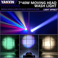 7x40W LED RGBW Bee-Eye Moving Head Light mit Zoom, Wash- und Beam-Funktion, CTO-Einstellung, hoher CRI 90 – Professionelle Bühnen-, DJ-, Club- und Partybeleuchtung