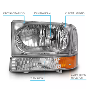 Conjunto de faros compatibles con <span class=keywords><strong>FD</strong></span> F250 F350 PICKUP /Ford Bronco 1999-2004 Faro halógeno, lado <span class=keywords><strong>L</strong></span> + R - Product Image 6
