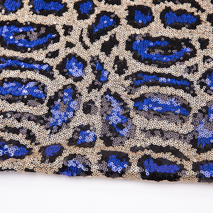 RTS Offre Spéciale 3mm paillettes léopard broderie Sequin tissu imprimé mode léopard zèbre rayure brillant dentelle tissus - Product Image 3