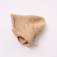 Chapeau Bob en Paille de Raphia Tressé à la Main avec Bord Roulé Style Pêcheur, Pliable Rétro pour Vacances d'Été, Protection Solaire pour Femme