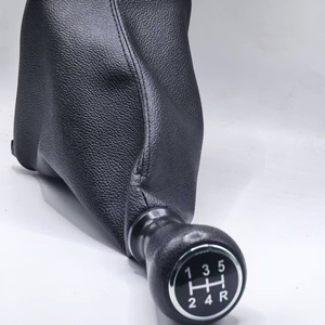 Leather Gear <b>Shift</b> <b>Knob</b> Cover For Citroen C5 A6 5 Speed Manual Transmission Black - Product Image 3