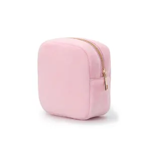 Custodia per assorbenti igienici piccola borsa per cosmetici Baby Pink Stand Up borsa da toilette custodia da viaggio carina per ragazze simpatica Mini borsa per il trucco quadrata