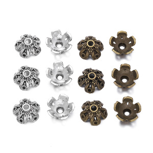 Cuentas espaciadoras de aleación de zinc con forma de flor pequeñas para hacer pulseras, mezcla de plata antigua y bronce, accesorio de joyería DIY - Product Image 5