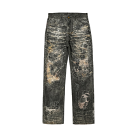 Jean Boyfriend Vintage Y2K Hip Hop à Imprimé Numérique Intense, Taille Haute en Coton Denim, Qualité Supérieure, pour Hommes et Femmes
