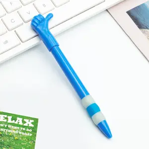 Novelty Cute Plastic Ball Pen Click Pen Hand Gesture Thumb Finger Shape For School Kids