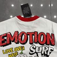 Supplier Terpercaya Harga Grosir Murah Kaos Putih Berkualitas Tinggi Lengan Pendek Katun Motif Kartun Custom MIXED EMOTION Kaos Pria