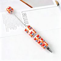 Stylo à bille créatif et mignon à personnaliser avec des perles, motif crâne d'animal de dessin animé, pour Halloween, cadeau promotionnel de papeterie