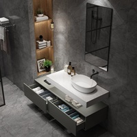 Armoire murale flottante avec Double évier pour salle de bains, armoire de luxe moderne, hôtel